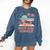 Book Girl Summer Book Reading Retro Sunset Comfort Colors Sweatshirt Blue Jean