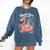 Book Girl Summer Skeleton Reading Books Lovers Beach Comfort Colors Sweatshirt Blue Jean