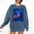 Book Library Bookshelf Armchair Window Pattern Print Comfort Colors Sweatshirt Blue Jean