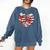 Book Lover Heart Shape Reading Librarian Valentine Men Women Comfort Colors Sweatshirt Blue Jean