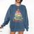 All Booked For Christmas Book Lovers Xmas Tree Lights Comfort Colors Sweatshirt Blue Jean