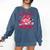 All Booked For Valentines Coquette Bow Book Valentine Day Comfort Colors Sweatshirt Blue Jean