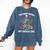 Too Many Books Not Enough Time Skeleton Flowers Reader Comfort Colors Sweatshirt Blue Jean