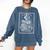 The Bookworm Book Reader Reading Tarot Card Witchy Moon Comfort Colors Sweatshirt Blue Jean