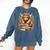 Bookworm Cute Highland Cow Reading Book Comfort Colors Sweatshirt Blue Jean