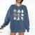 Cat Reading Book Funny Christmas Cat Book Lover Librarian Men Women Kids Comfort Colors Sweatshirt Blue Jean