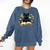 Cat Shirts For Women Book Lover Shirt Cute Cat And Book Premium Tri-Blend Comfort Colors Sweatshirt Blue Jean