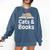 Cats And Books Comfort Colors Sweatshirt Blue Jean