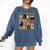 Christmas Cat Santa Bookshelves Book Lover Reader Comfort Colors Sweatshirt Blue Jean
