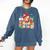 Christmas Gingerbread Man Reading Book Snowflake Teacher Comfort Colors Sweatshirt Blue Jean