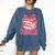 Coquette Bow All Booked For Valentines Teacher Book Comfort Colors Sweatshirt Blue Jean