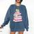 Cute Book Lover Frog Pretty Girls Read Books Kawaii Reading Comfort Colors Sweatshirt Blue Jean