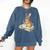 Cute Bunny Reading Book Glasses Bookworm Comfort Colors Sweatshirt Blue Jean