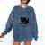 Cute Cats And Books Aesthetic Feline Reader Graphic Premium Tri-Blend Comfort Colors Sweatshirt Blue Jean