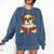 Cute Dog Boxer Reading Book Comfort Colors Sweatshirt Blue Jean