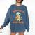 Cute Halloween Teacher Librarian Mummy Reading Books Comfort Colors Sweatshirt Blue Jean