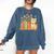 Cute Kawaii Cat Books Flowers Comfort Colors Sweatshirt Blue Jean