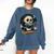 Cute Panda Reading Book Under Moon Bookworm Coffee Lover Comfort Colors Sweatshirt Blue Jean