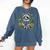 Cute Raccoon Reading Book Flowers Comfort Colors Sweatshirt Blue Jean