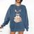 Cute Reading Bunny With Glasses Books Reader Book Bookworm Comfort Colors Sweatshirt Blue Jean