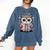 Cute Reading Owl Book Lover Teacher Librarian Bookworm Comfort Colors Sweatshirt Blue Jean