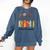 Cute Wildflower Book School Counseling Life School Counselor Comfort Colors Sweatshirt Blue Jean