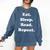Eat Sleep Read Repeat Book Enthusiast Comfort Colors Sweatshirt Blue Jean