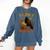 F CAW F Crow I'm Reading Book Lover Fall Comfort Colors Sweatshirt Blue Jean