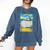 Frutiger Aero Aesthetic Rainbow Glitch Art Premium Tri-Blend Comfort Colors Sweatshirt Blue Jean