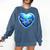 Frutiger Aero Y2K Heart Comfort Colors Sweatshirt Blue Jean