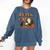 Ghost Library Reading Books Halloween Men Women Kids Comfort Colors Sweatshirt Blue Jean