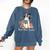 Ghost Reading Book Coquette Bow Halloween Girl Kid Teacher Comfort Colors Sweatshirt Blue Jean