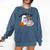 Ghost Reading Halloween Women Teacher Book Lover Comfort Colors Sweatshirt Blue Jean