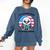A Good Day To Read a Book Reading Eagle With American Flag Comfort Colors Sweatshirt Blue Jean