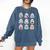 Halloween Ghosts Reading Books Pattern Spooky Kawaii Anime Comfort Colors Sweatshirt Blue Jean