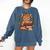 Highland Cow Reading Book Graphic Cow With Book Floral Comfort Colors Sweatshirt Blue Jean