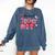 HUGvyn One Loved Teacher Valentine Book Heart Reading Bow Comfort Colors Sweatshirt Blue Jean