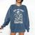 Just One More Chapter Reading Skeleton Book Lover Premium Tri-Blend Comfort Colors Sweatshirt Blue Jean
