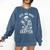 Just One More Chapter Skeleton Reading Book Comfort Colors Sweatshirt Blue Jean