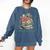 Leer ES Poder Cute Floral Spanish Teacher Book Reading Comfort Colors Sweatshirt Blue Jean