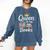 Librarian Queen Of The Books Book Reading Library Comfort Colors Sweatshirt Blue Jean