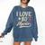 I Love 80's Music Retro Style Nostalgia Cassette 1980s Party Comfort Colors Sweatshirt Blue Jean