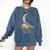 Night Owl Book Club Crescent Moon Late Night Reading Comfort Colors Sweatshirt Blue Jean