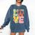 Peace Sign Love Groovy Vibes Costume Nostalgia 1980s Fashion Comfort Colors Sweatshirt Blue Jean