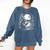 Rabbit Reading Book Full Moon Lake Scenery Comfort Colors Sweatshirt Blue Jean