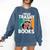 Raccoon Smutty Book Lover Spicy Romance Novels Women's Comfort Colors Sweatshirt Blue Jean