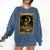 The Reader Tarot Card Book Lover Skeleton Art Goth Style Comfort Colors Sweatshirt Blue Jean