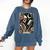The Reader Tarot Card Skeleton Reading Book Bookworm Bookish Comfort Colors Sweatshirt Blue Jean
