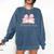 Reading Books Mom Mothers Day Coquette Pink Bow Book Lovers Comfort Colors Sweatshirt Blue Jean