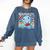 Readsolotl Blue Kawaii Axolotl Book Lover Reading Retro Comfort Colors Sweatshirt Blue Jean